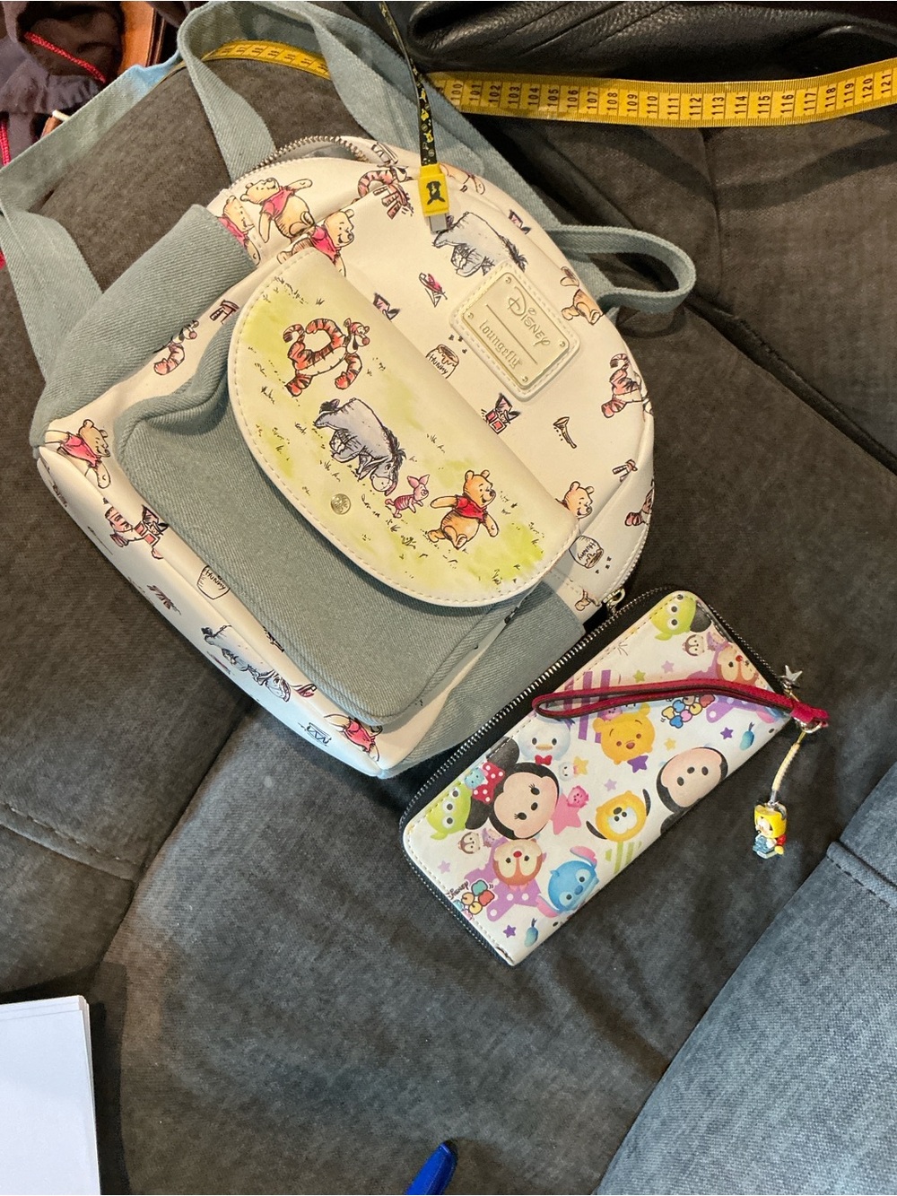 Disney Winnie the Pooh Mini Backpack in White & Light Blue with Tsum Tsum Wallet